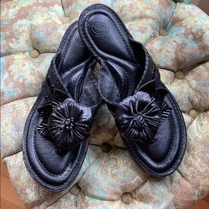 Nurture Black Magnolia Sandals